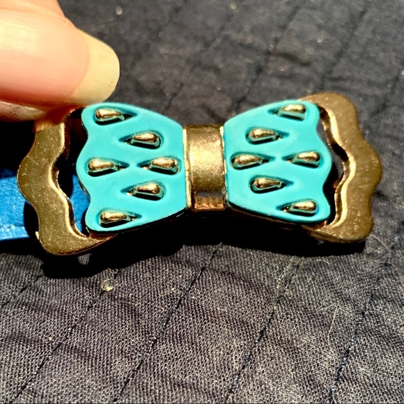 1950s Inspired Bright Blue Skinny Belt - Picture 3 of 4